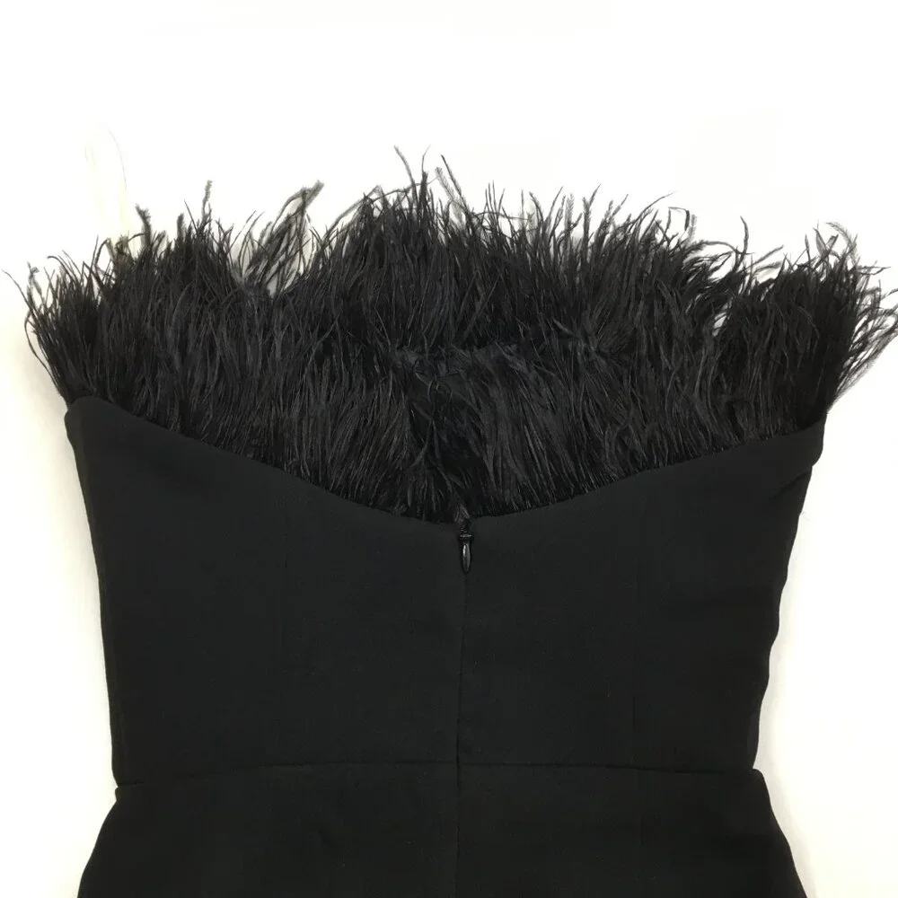 HOUSE OF CB Black Feather Inserts Sleeveless Dress - Picture 8 of 10